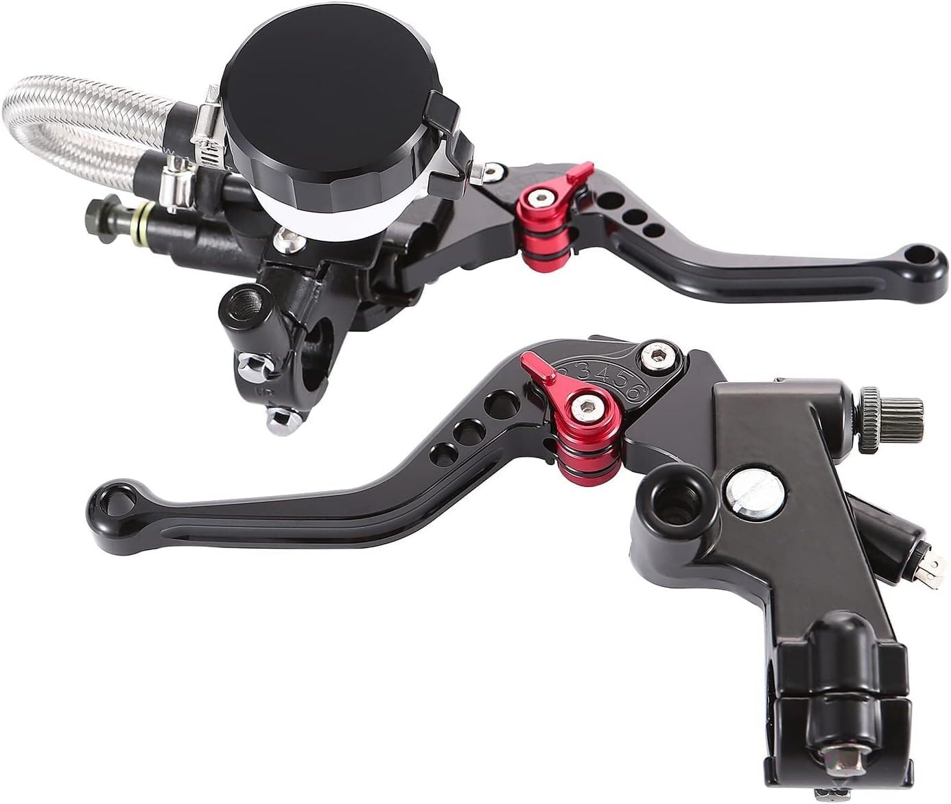 venveal Universal Motorcycle Brake Levers 7/8'' 22mm Cylinder Clutch Lever Adjustment Front Brake Master Standard Handlebar for